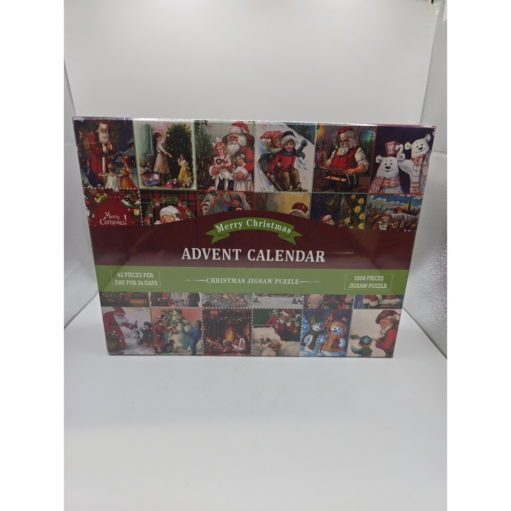 1008 Pc Christmas Advent Calendar Jigsaw Puzzle Santa Claus Family Christmas NEW